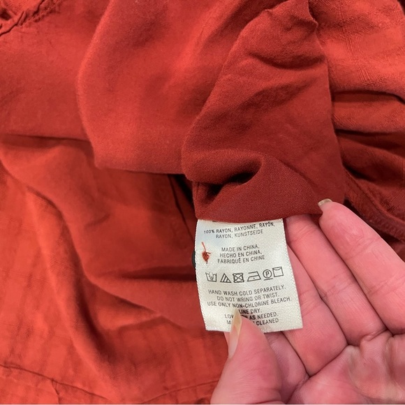 Maeve from Anthropologie Bloomsbury Tie Shirt Dress Women's 4 Rust Terra Cotta - Picture 10 of 10